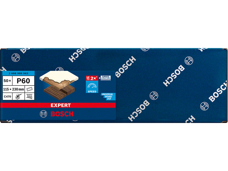 EXPERT C470 brusni papir s 14 luknjami za ekscentrične brusilnike, Dimenzije: 115x280mm, Zrnatost: 60, 2608900943